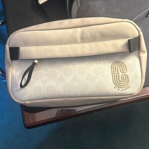 cream white coach bag